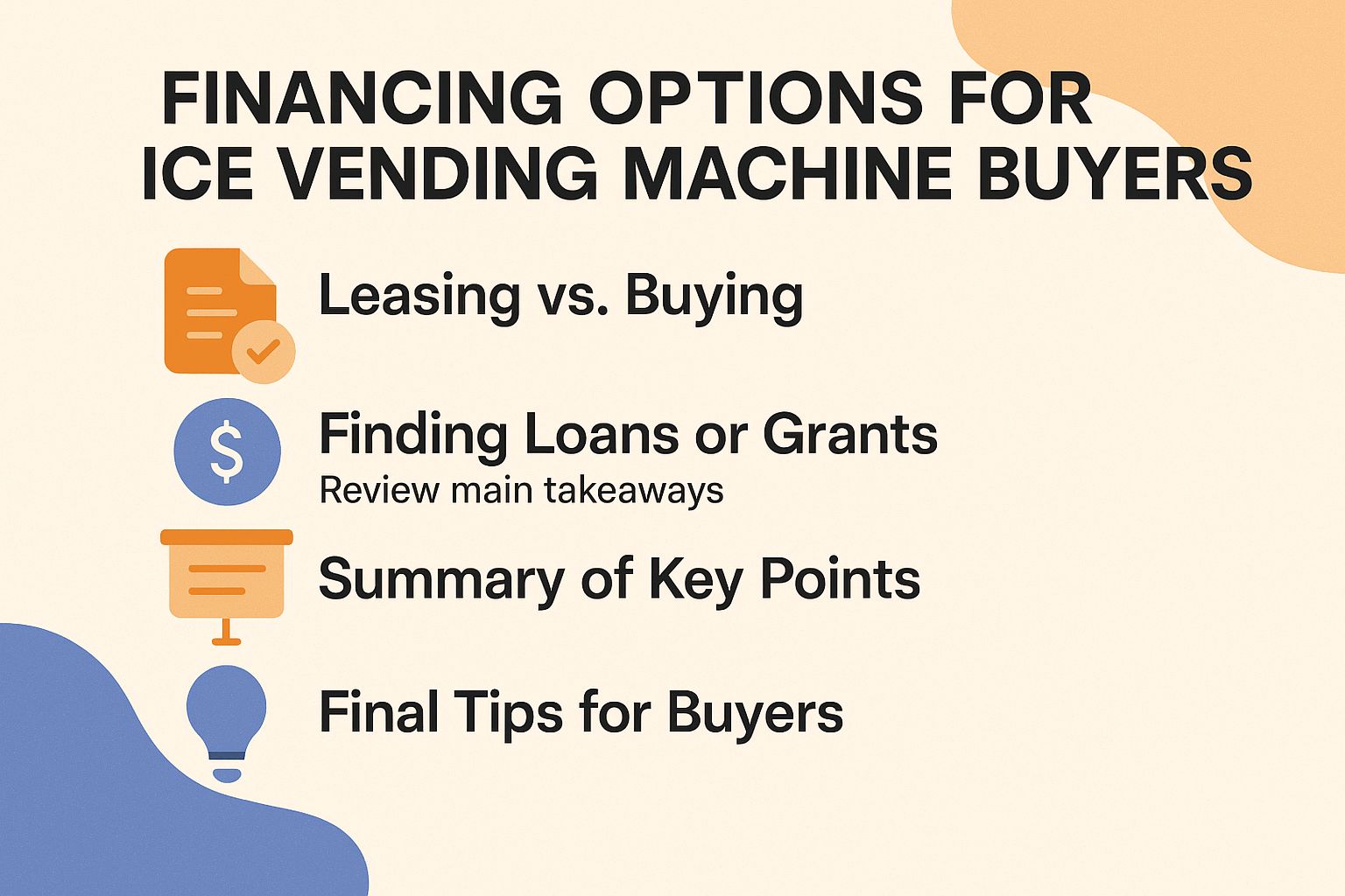 Financing Options for Ice Vending Machine Buyers